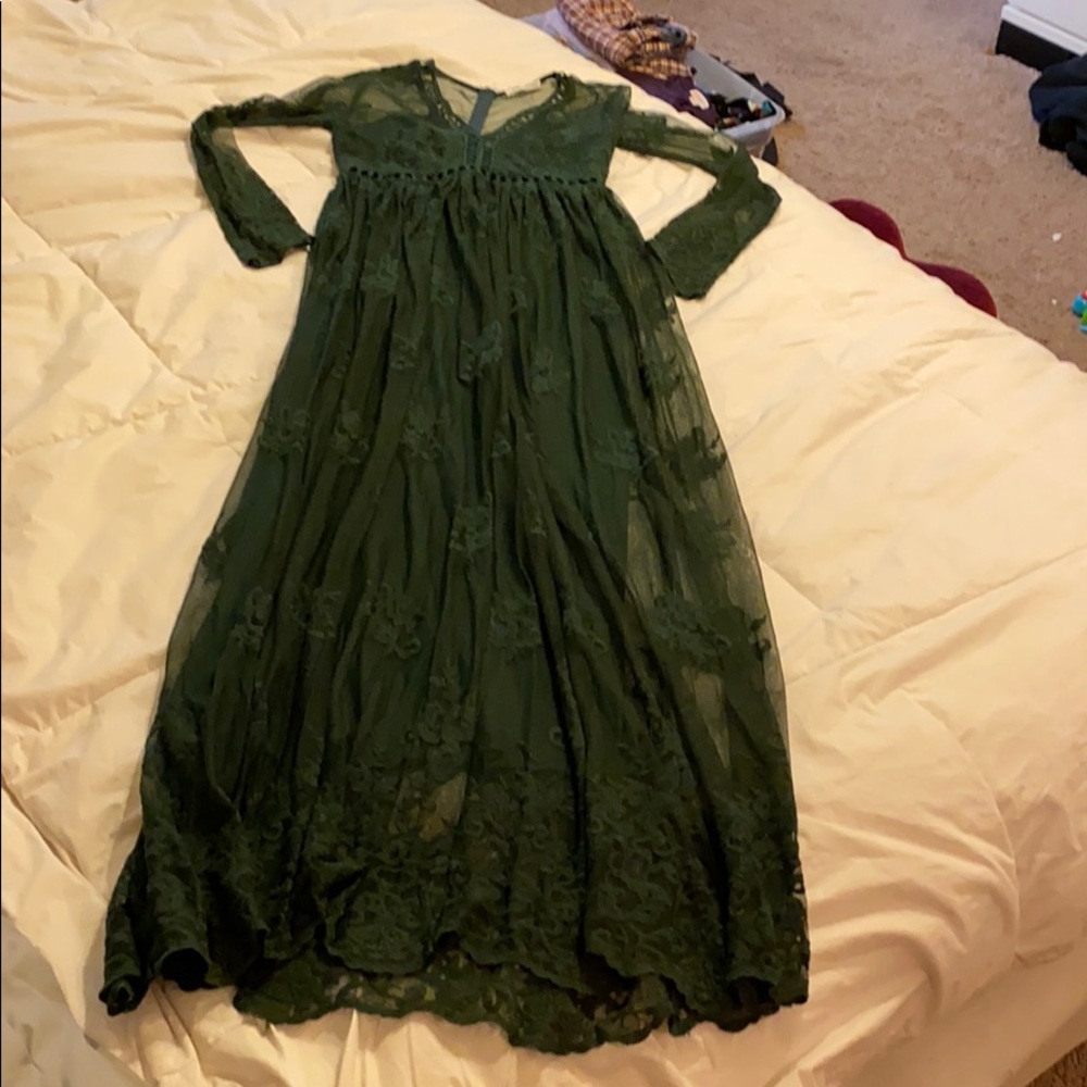 Forest Green Lace Dress